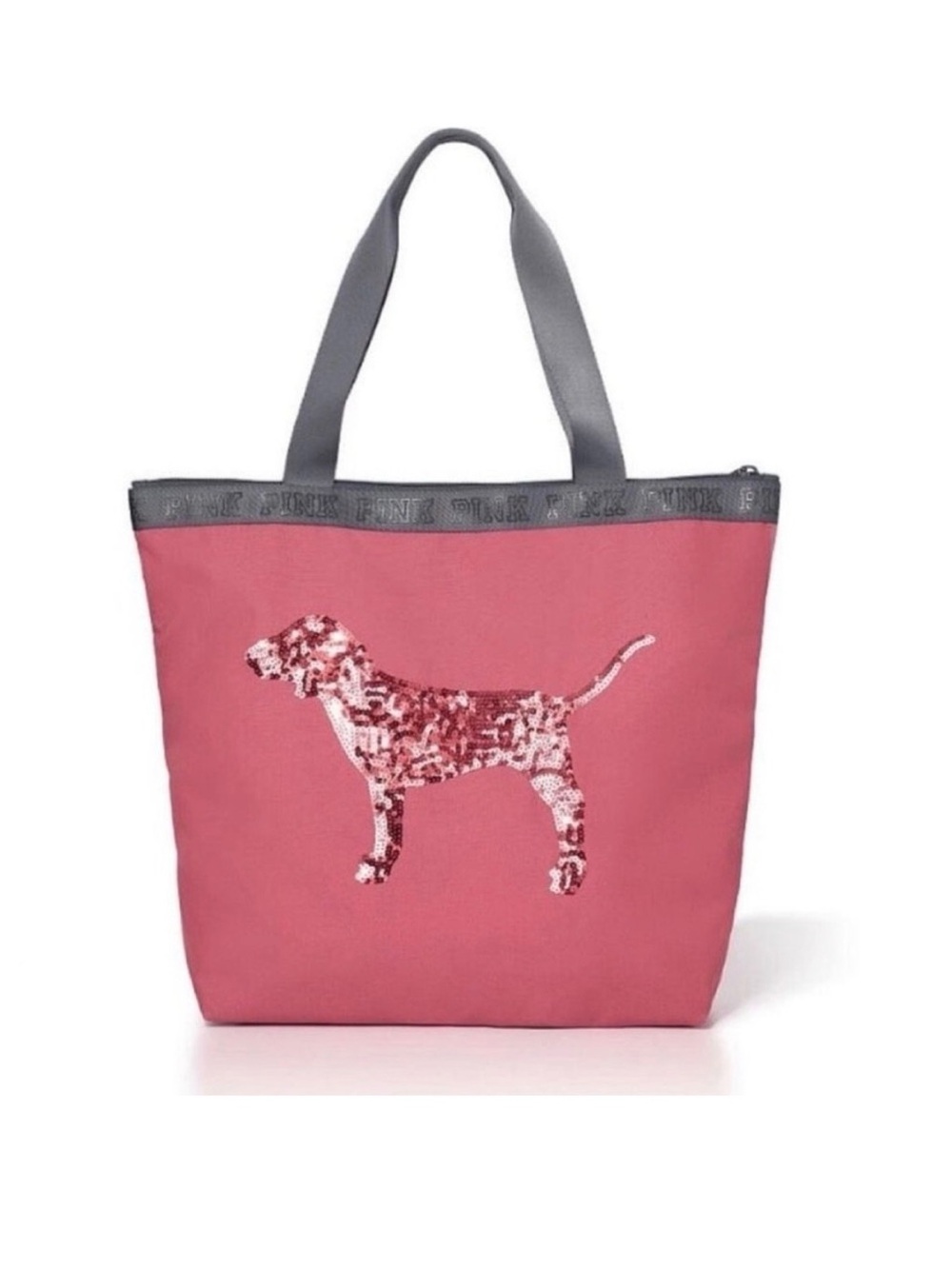 🩷 Classic Victoria's Secret Pink Sequin Dog Tote Bag 🩷
